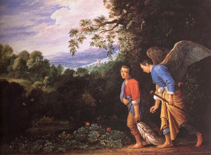 Adam Elsheimer Tobias and arkeangeln Rafael atervander with the fish oil painting picture